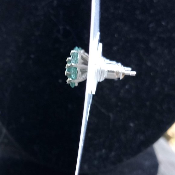 LAST ONE Apatite Flower & Sterling Silver Earrings - Picture 7 of 9